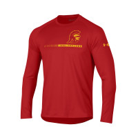 USC Trojans Men's Under Armour Cardinal Tommy Head Tech 2.0 Long Sleeve T-Shirt